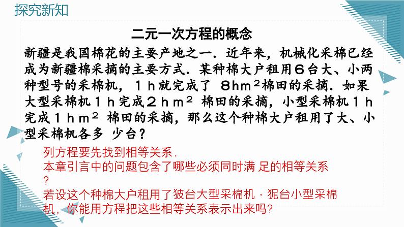 人教版初中数学七年级下学册10.1 二元一次方程组的概念课件第4页