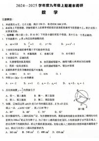 2024-2025学年周口市西华县九上期末数学试卷及答案