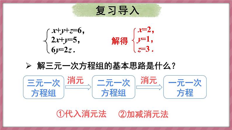 10.4 三元一次方程组的解法 第2课时(课件) -2024-2025学年人教版(2024)数学七年级下册第3页