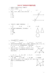 广西河池市2024年中考数学模拟试题(含解析)