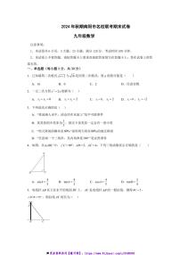 2024～2025学年河南省南阳市名校联考(月考)九年级上12月期末数学试卷(含答案)