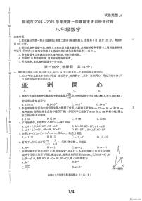 陕西省渭南市韩城市2024-2025学年八年级上学期期末考试数学试题
