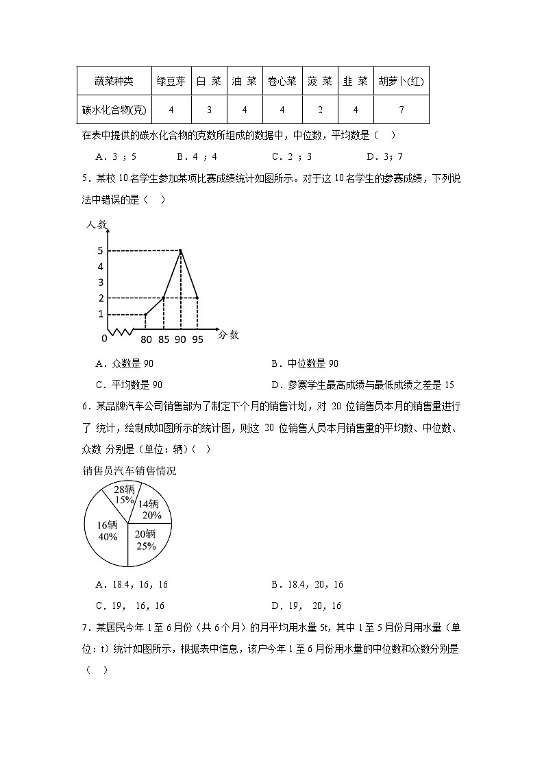 20.3课题学习体质健康测试中的数据分析同步练习 人教版数学八年级下册第2页