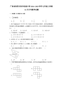 广东省东莞市东华初级中学2024-2025学年七年级上学期12月月考 数学试题（含解析）