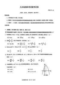 2025年上海市黄浦区初三数学一模试卷