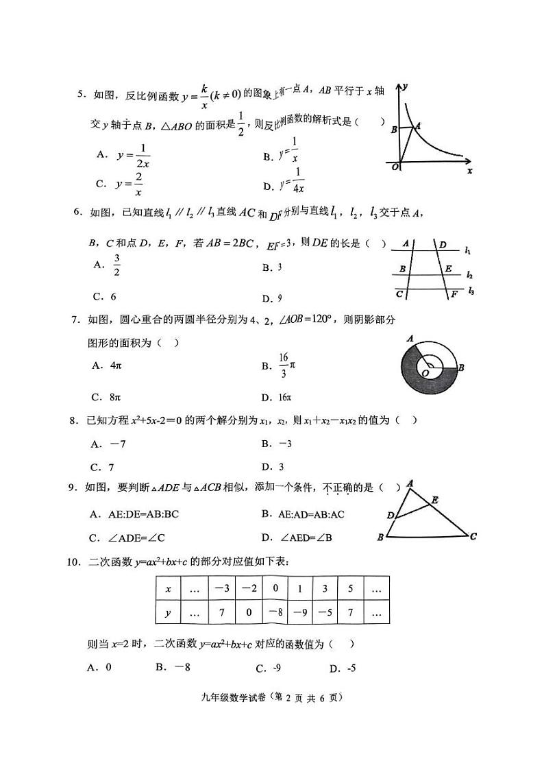 河北省唐山市丰润区2024-2025学年九年级上学期1月期末数学试题第2页