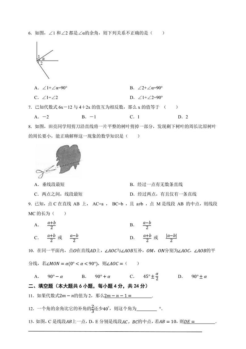 浙教版七年级上册期末命题趋势预测数学卷试卷(原卷版解析版)第2页
