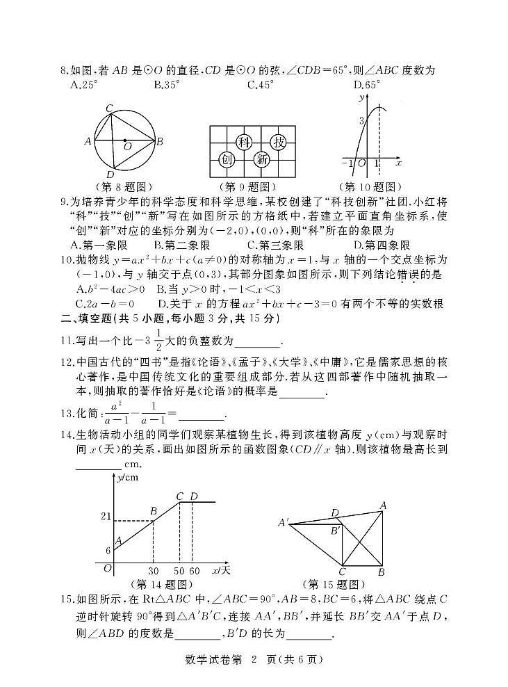 湖北省黄冈市2024-2025学年九年级上学期1月期末考试数学试题第2页