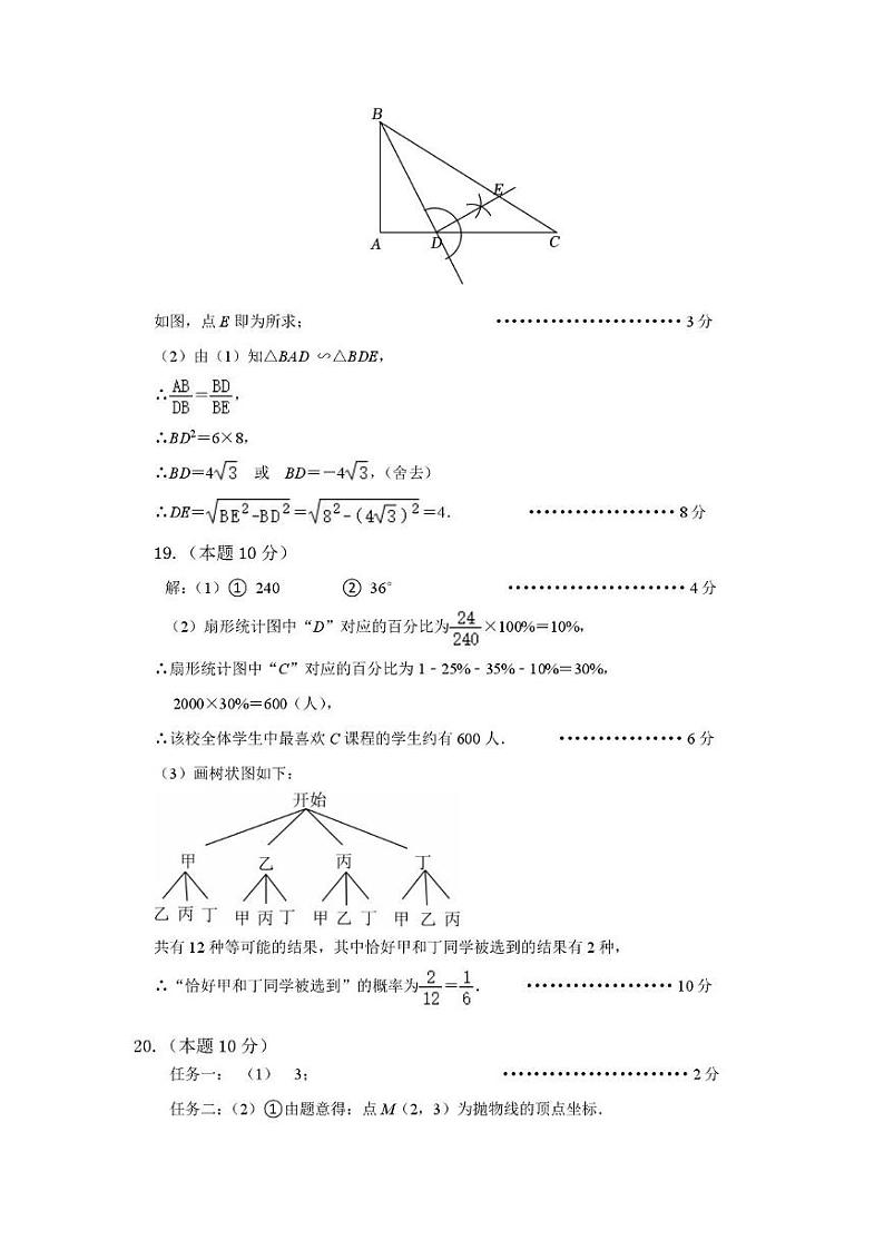 山西省长治市屯留区2024-2025学年第一学期期末九年级数学试卷 九年级数学参考答案第2页