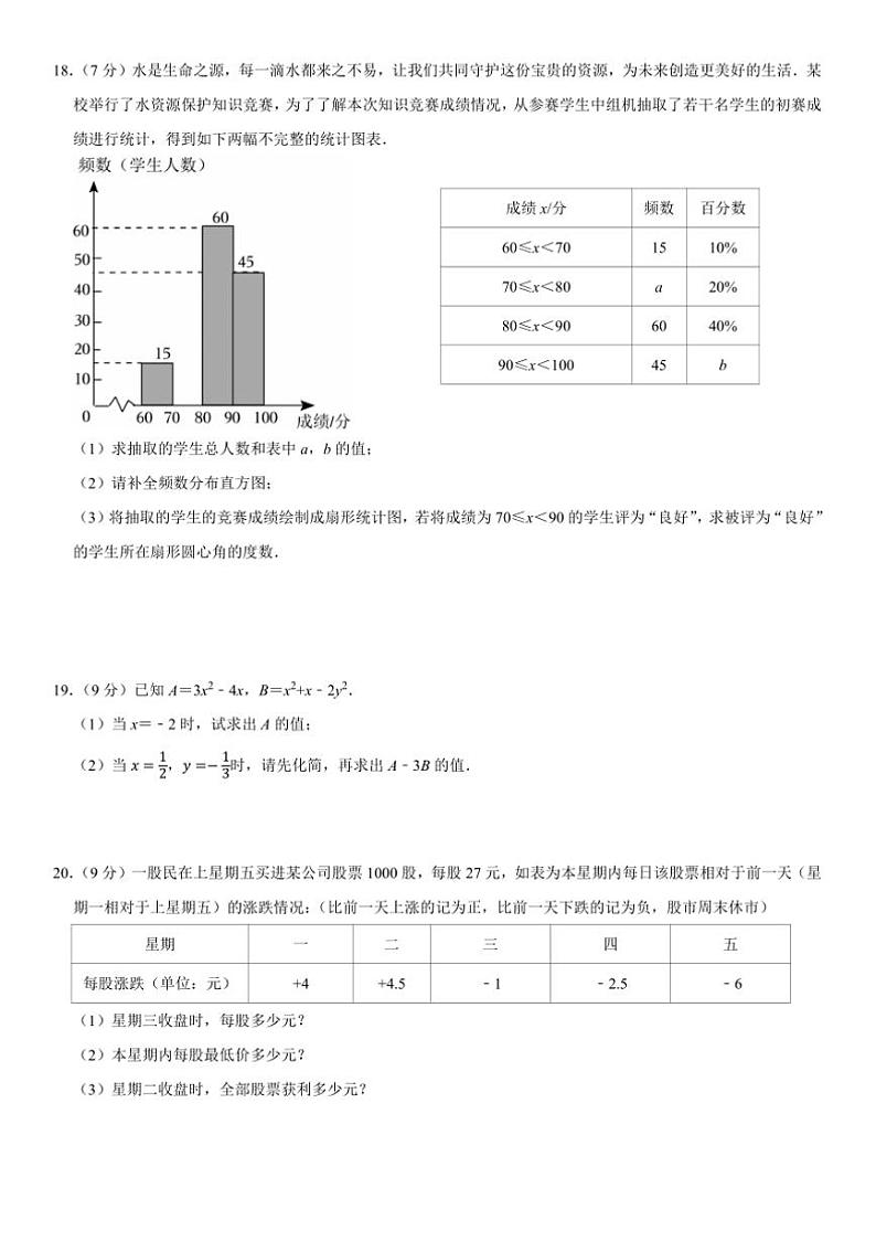 2024~2025学年北师大版七年级上数学期末考试模拟卷试卷(原卷+解析卷)第3页