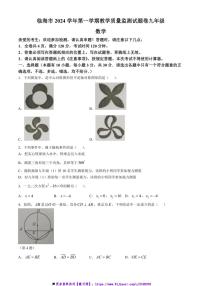 2024~2025学年浙江省台州市临海市九年级上期末考试数学卷试卷(含图片答案)