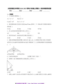 2024～2025学年山西省大同市第三中学校八年级上12月月考数学试卷(含详解)