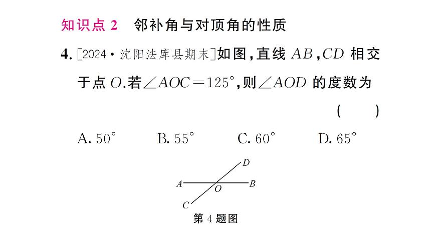 7.1.1 兩條直線相交(習(xí)題課件)2024-2025學(xué)年人教版七年級(jí)數(shù)學(xué)下冊(cè)第5頁