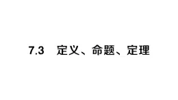 初中数学新人教版七年级下册7.3 定义、命题、定理作业课件（2025春）