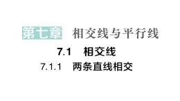 初中数学新人教版七年级下册7.1.1 两条直线相交作业课件2025春