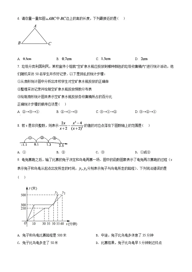 2024年广西玉林市中考数学模拟试卷 (原卷版)第2页