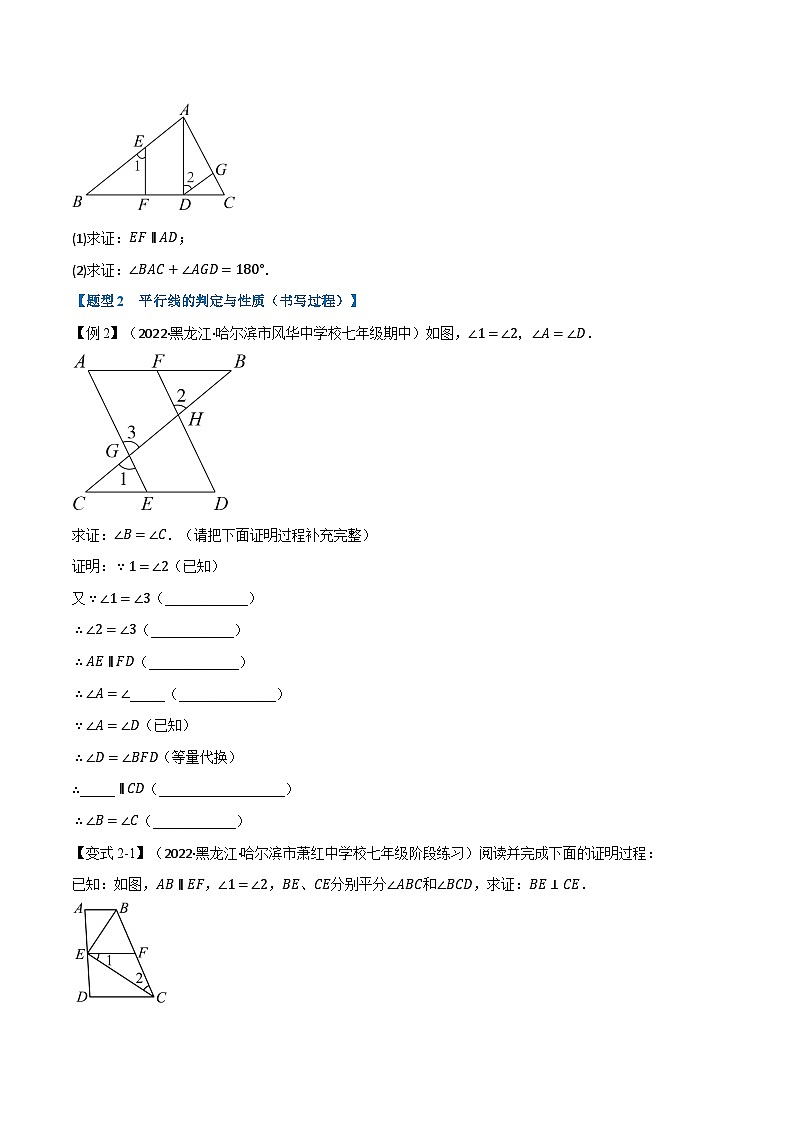 专题7.2 平行线的性质【十大题型】-最新苏教版七年级下册数学精讲精练(学生版)第3页