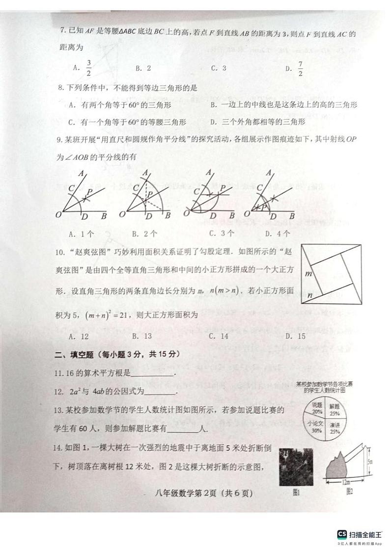 河南省南阳市社旗县2024-2025学年八年级上学期1月期末考试数学试题第2页