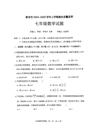 江西省新余市2024—2025学年上学期七年级期末数学测试卷