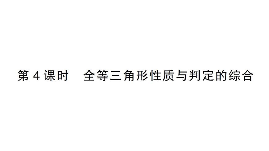 初中數(shù)學(xué)新北師大版七年級(jí)下冊(cè)第四章3 第四課時(shí) 全等三角形性質(zhì)與判定的綜合作業(yè)課件2025春第1頁