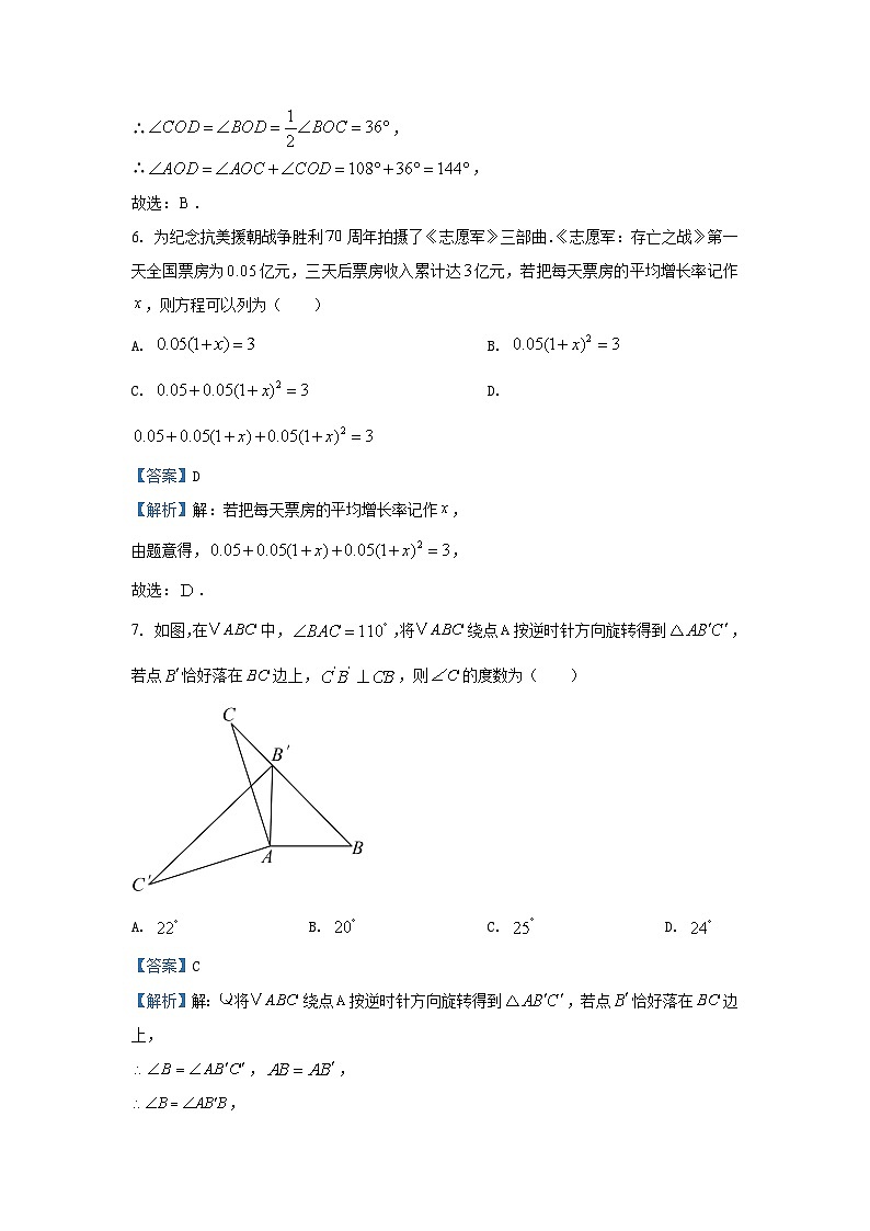 湖北省武汉市东湖高新区2024-2025学年九年级上学期期中数学试卷(解析版)第3页