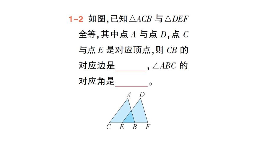 初中數(shù)學(xué)新北師大版七年級(jí)下冊(cè)第四章2全等三角形作業(yè)課件2025年春第5頁(yè)
