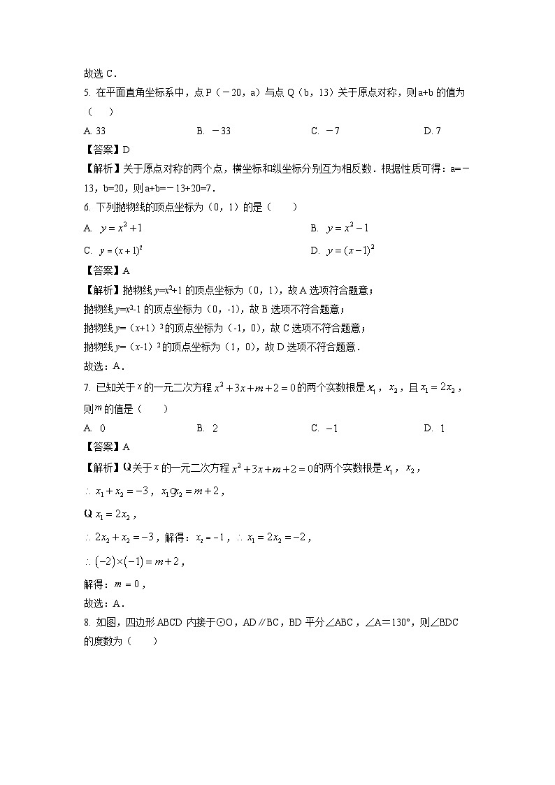 2024~2025学年贵州省九年级上学期期末质量监测模拟数学试卷(解析版)第2页