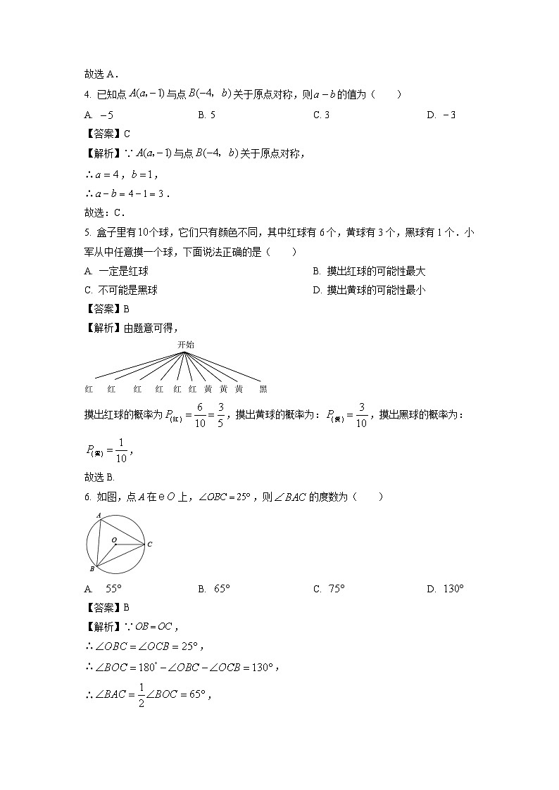 2024~2025学年贵州省九年级上学期人教版期末模拟数学试卷(解析版)第2页