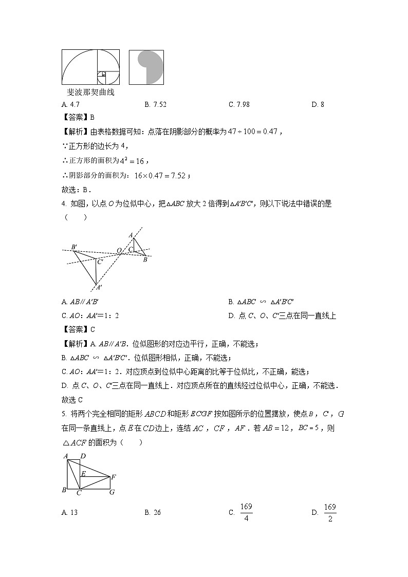2024~2025学年广东省深圳市九年级中考适应性考试模拟测试数学试卷(解析版)第2页