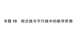 初中数学新湘教版七年级下册第4章专题10 相交线与平行线中的数学思想作业课件2025春