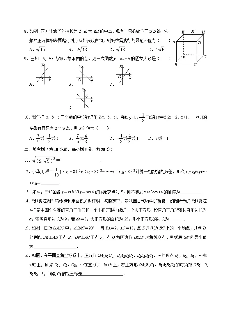 人教版 八年级下册 期末数学模拟卷第2页