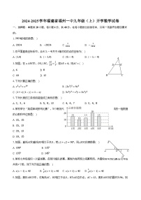 福建省福州第一中学2025届九年级上学期开学考试数学试卷(含答案)