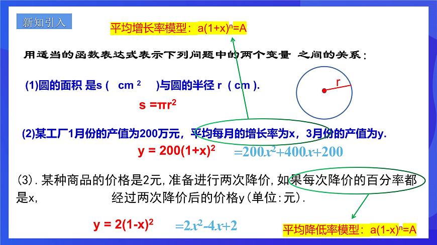 浙教版數(shù)學(xué)九年級上冊1.1《 二次函數(shù)》 課件第2頁
