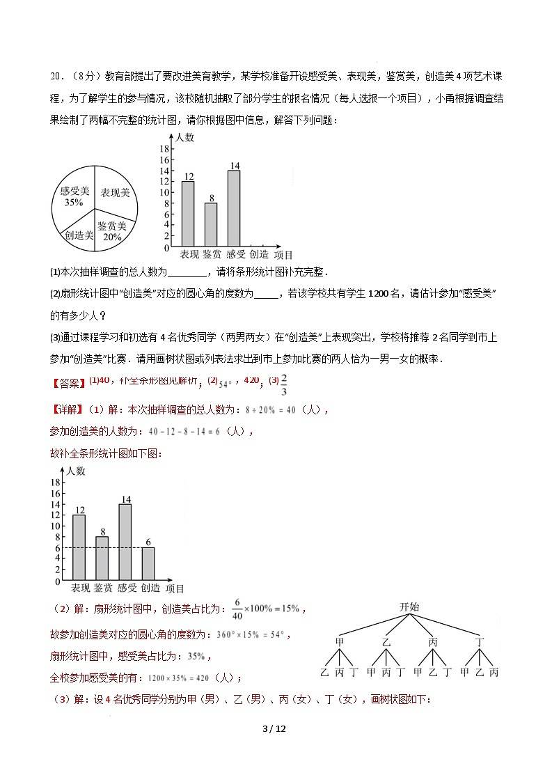 【开学摸底考】2024-2025学年春季期九年级数学开学摸底考(人教版)(参考答案)第3页