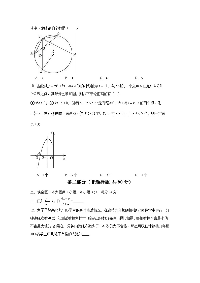 【开学摸底考】2024-2025学年春季期九年级数学开学摸底考(湖南省专用)(考试版)第3页