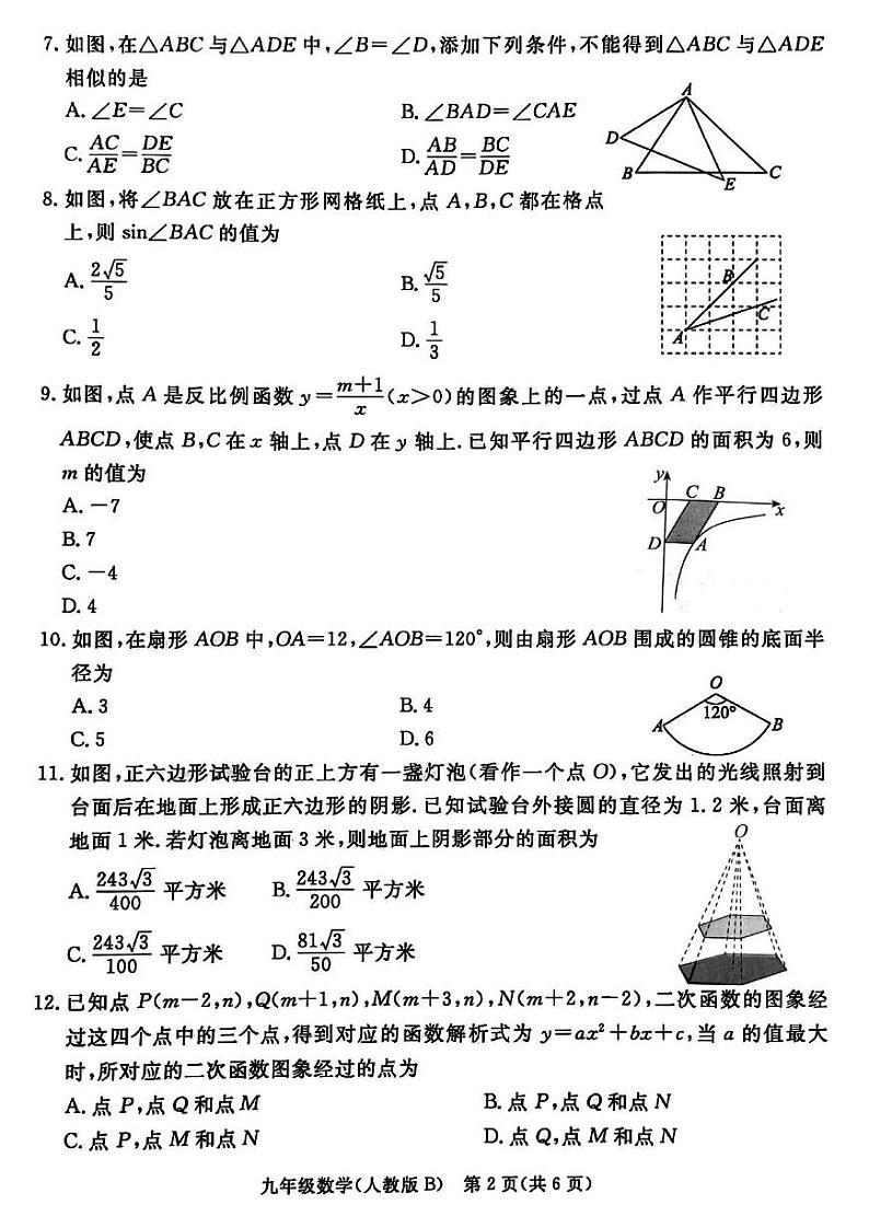 河北省廊坊市霸州市2024-2025学年九年级上学期期末数学试题第2页