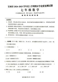 湖北省襄阳市宜城市2024-2025学年七年级上学期期末考试数学试题