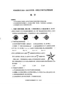 内蒙古呼和浩特市2024-2025学年上学期九年级数学期末试卷