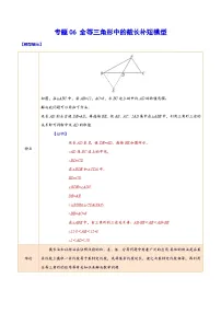 中考数学二轮培优重难点突破讲练专题06 全等三角形中的截长补短模型(2份,原卷版+解析版)