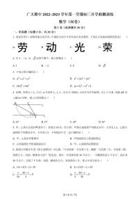 广东省广州市广州大学附属中学2022~2023学年九年级数学上学期开学测试卷