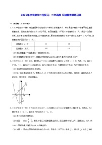 2025年中考数学二轮复习：二次函数 压轴解答题练习题（含答案解析）