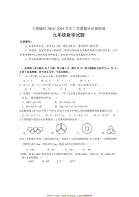 2024~2025学年湖北省十堰市城区九年级上期末月考数学试卷(含答案)