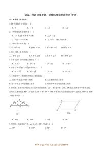 2024~2025学年海南省华侨中学八年级上期末考试数学试卷(含答案)