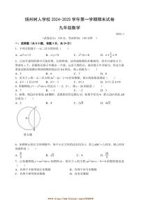 2024～2025学年江苏省扬州市扬州树人学校九年级上期末考试数学试卷(含答案)