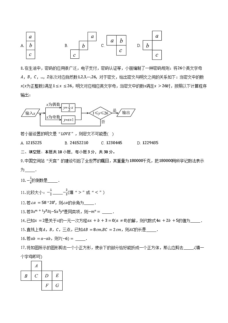 江苏省宿迁市沭阳县2024-2025学年七年级(上)期末数学试卷(含解析)第2页