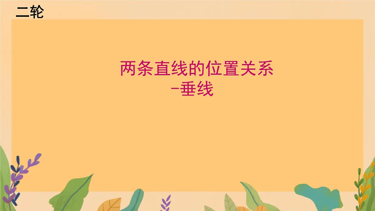 2025年九年级中考数学二轮专题复习 两条直线的位置关系 垂线 课件第1页