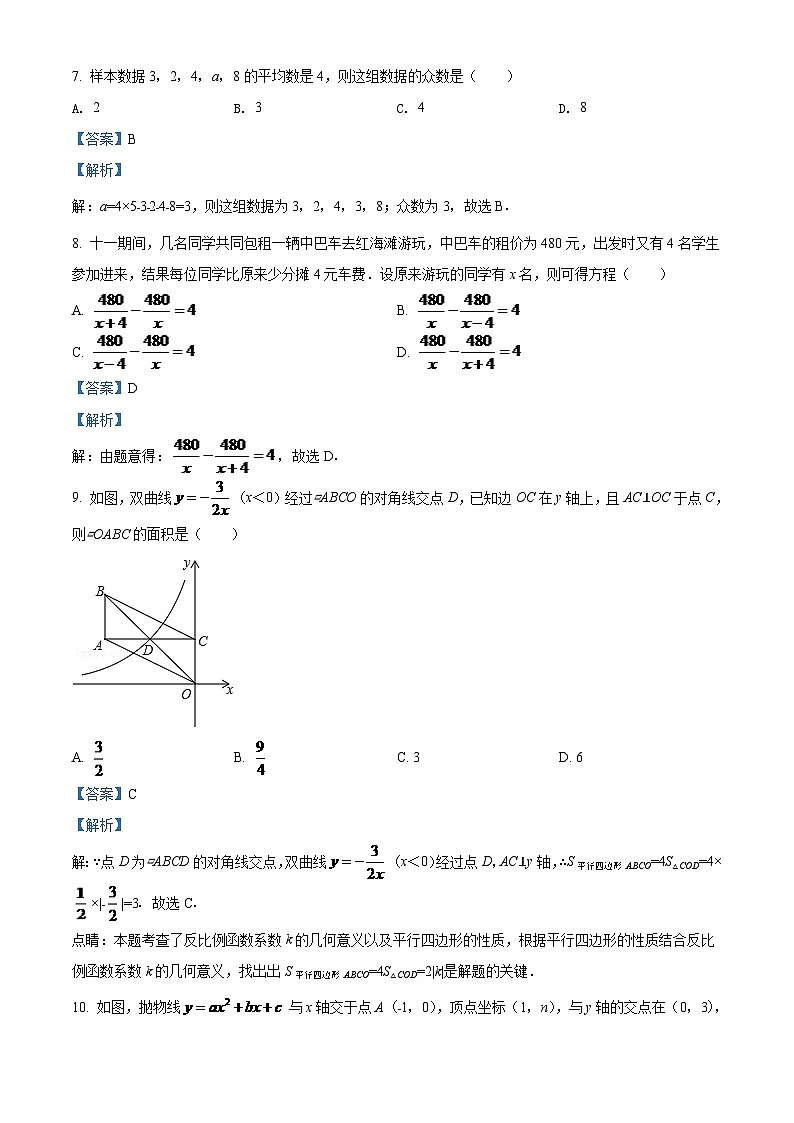 2024年辽宁省盘锦市数学中考模拟试卷(解析)第3页