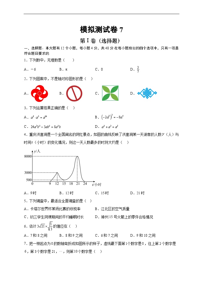 （重庆专用）中考数学考前冲刺模拟卷07（2份，原卷版+解析版）