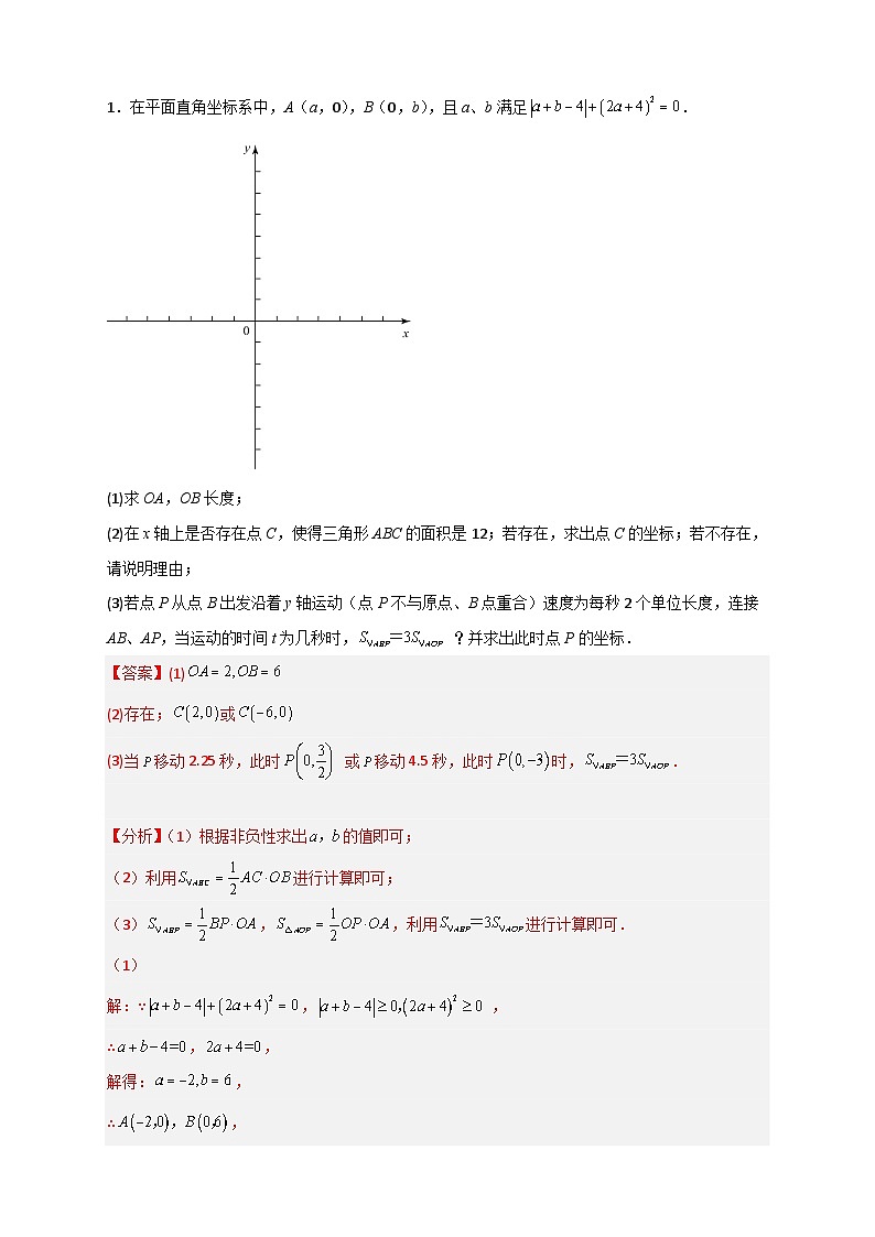 (人教版)数学七年级下册期末考点练习专题15 坐标系中的面积(和实数有关)(解析版)第2页