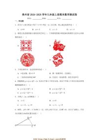 2024～2025学年贵州省九年级上册期末数学测试卷(含答案)